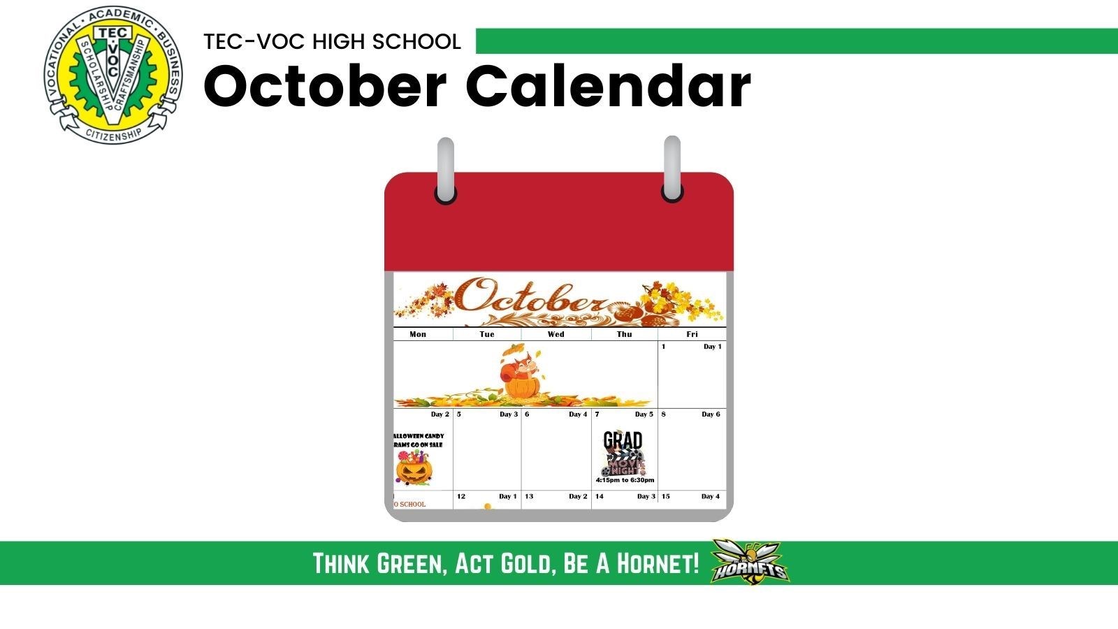 October Calendar and Newsletter Image